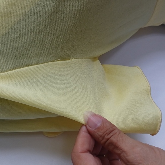 VTG 70s Prom Dress Yellow Flutter Sleeve & Collar Boho from Jc Penney size 10 - Picture 9 of 10